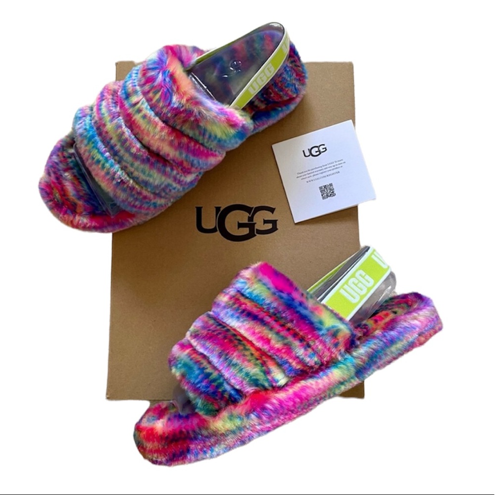 NWT Ugg Fluff Yeah Pixelate slippers